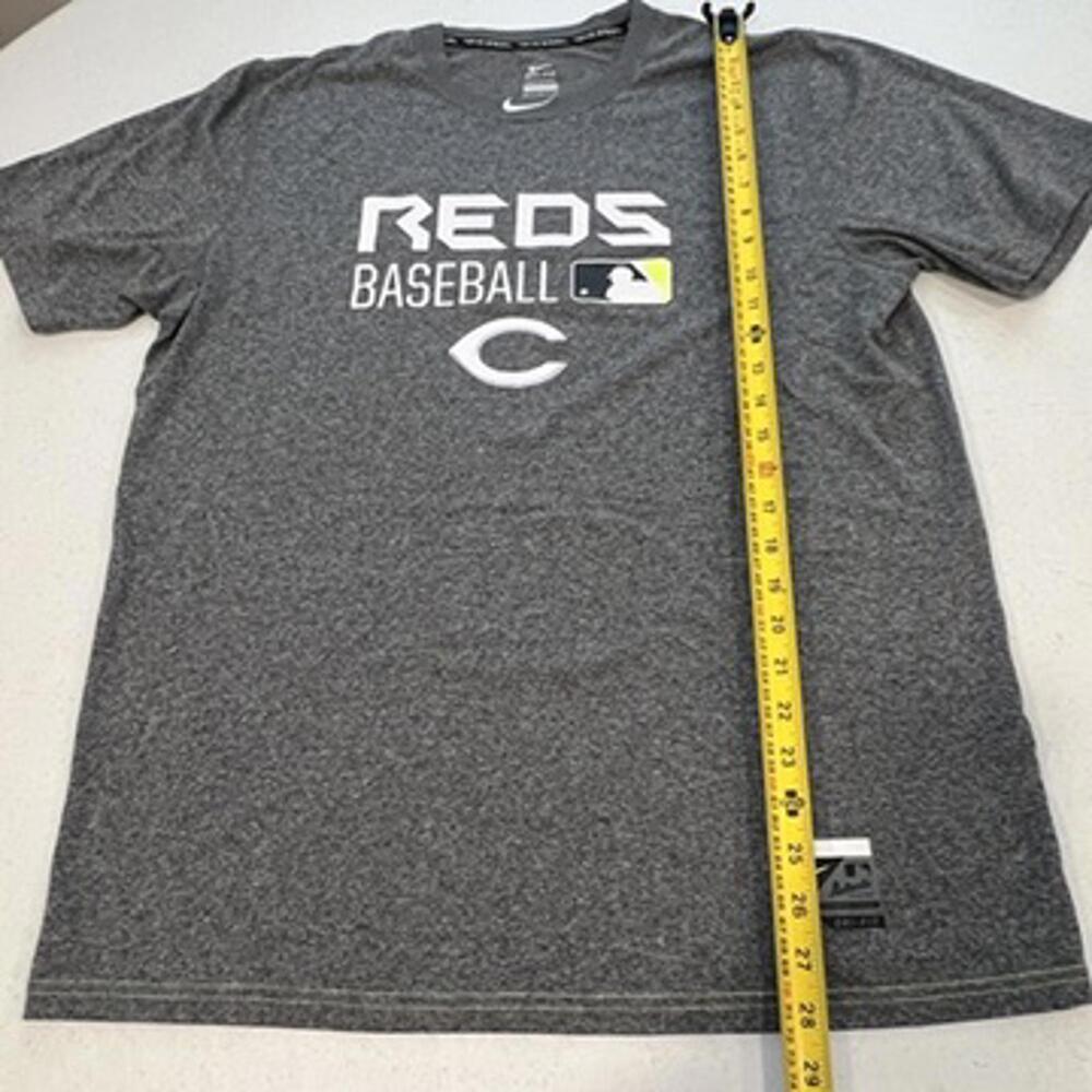 Nike Cincinnati Reds Baseball Gray T-shirt Neon Green Yellow sz Medium Worn once - Picture 5 of 7